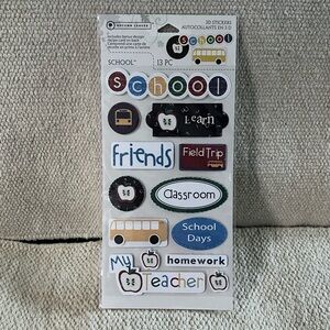 Scrapbooking/ greeting card supplies - school Theme 3D Stickers